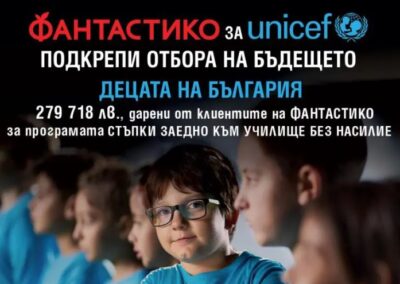 Клиентите на ФАНТАСТИКО дариха 279 718 лева за училище без насилие