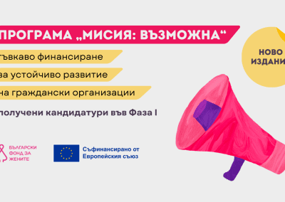 Над 200 кандидатури привлече програма „Мисия: възможна“ на Български фонд за жените