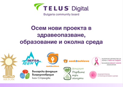 Фондацията на TELUS Digital в България финансира нови осем проекта на граждански организации